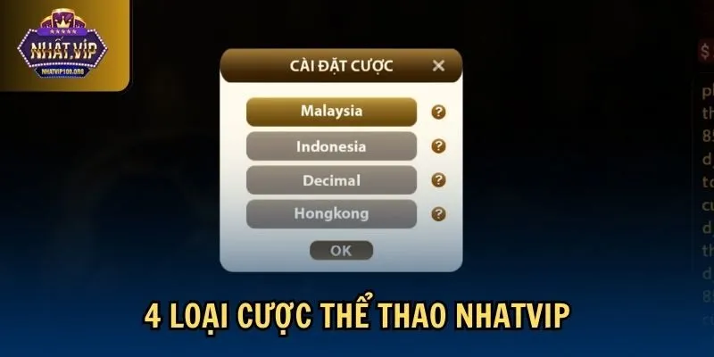 4 loai the thao nhatvip 1 4 Loại cược thể thao Nhatvip