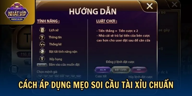 ap dung meo soi cau tai Cách áp dụng mẹo soi cầu tài xỉu chuẩn
