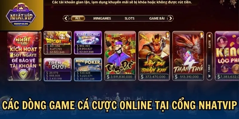game nhatvip Các dòng game cá cược online tại cổng Nhatvip