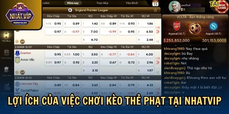 loi ich cach tinh keo the phat Lợi ích của việc chơi kèo thẻ phạt tại Nhatvip