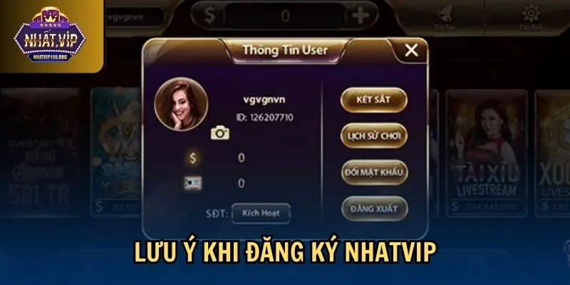 luu y dang ky nhatvip Lưu ý khi đăng ký Nhatvip