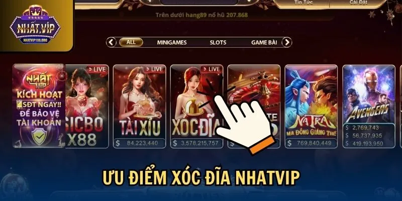 uu diem xoc dia nhatvip Ưu điểm xóc đĩa Nhatvip
